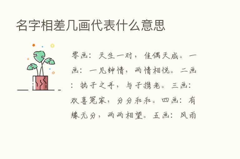 名字相差几画代表什么意思