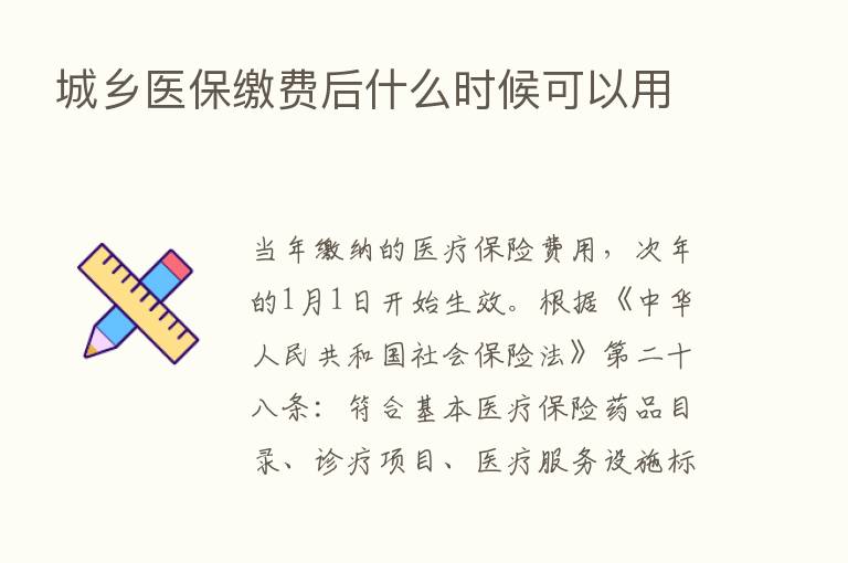 城乡医保缴费后什么时候可以用