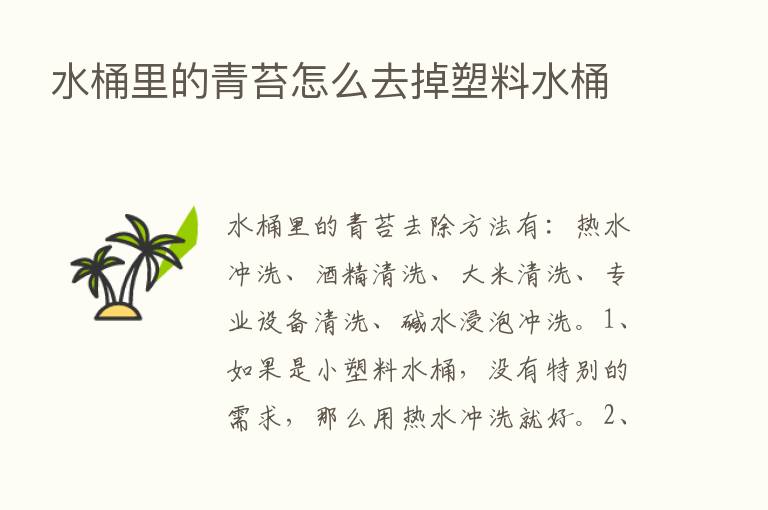 水桶里的青苔怎么去掉塑料水桶