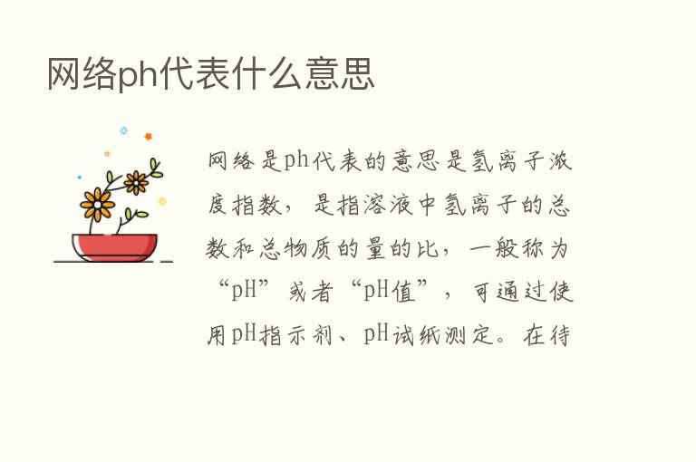 网络ph代表什么意思