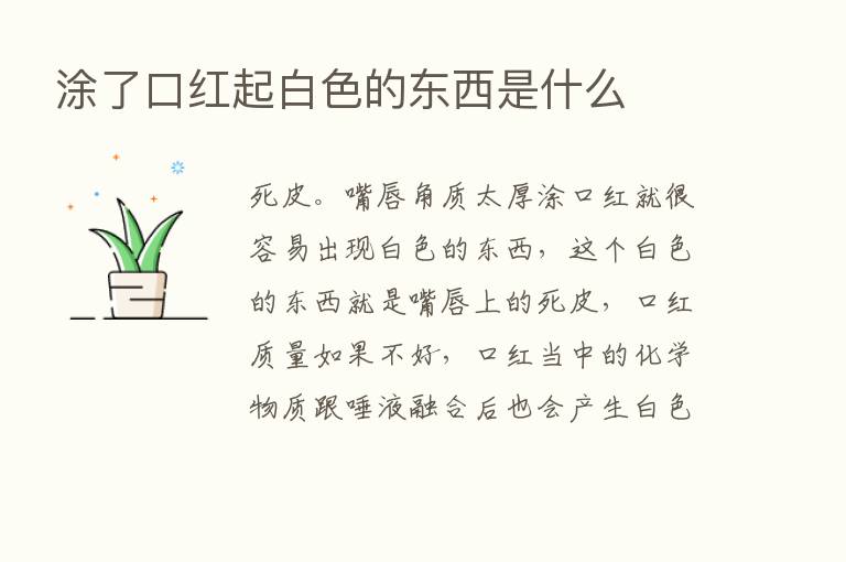 涂了口红起白色的东西是什么