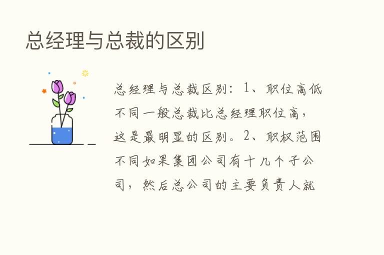 总经理与总裁的区别