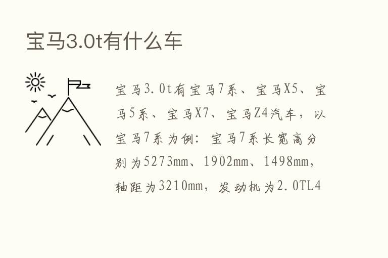 宝马3.0t有什么车