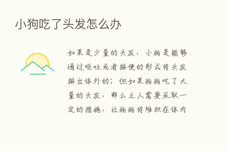 小狗吃了头发怎么办