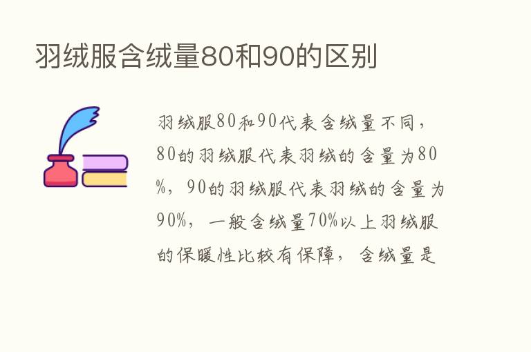 羽绒服含绒量80和90的区别