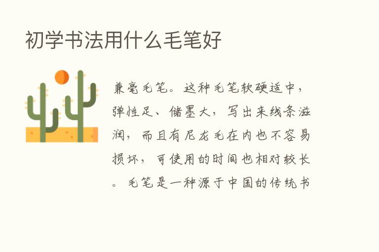 初学书法用什么毛笔好