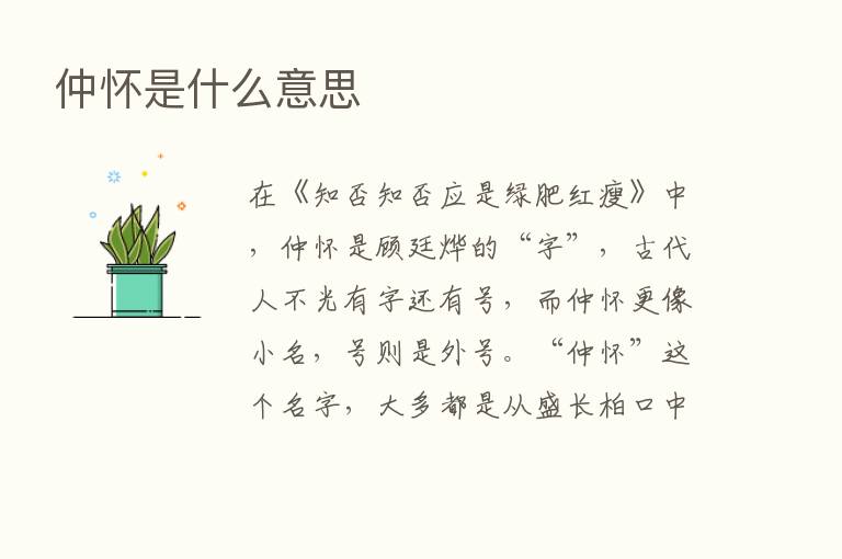 仲怀是什么意思