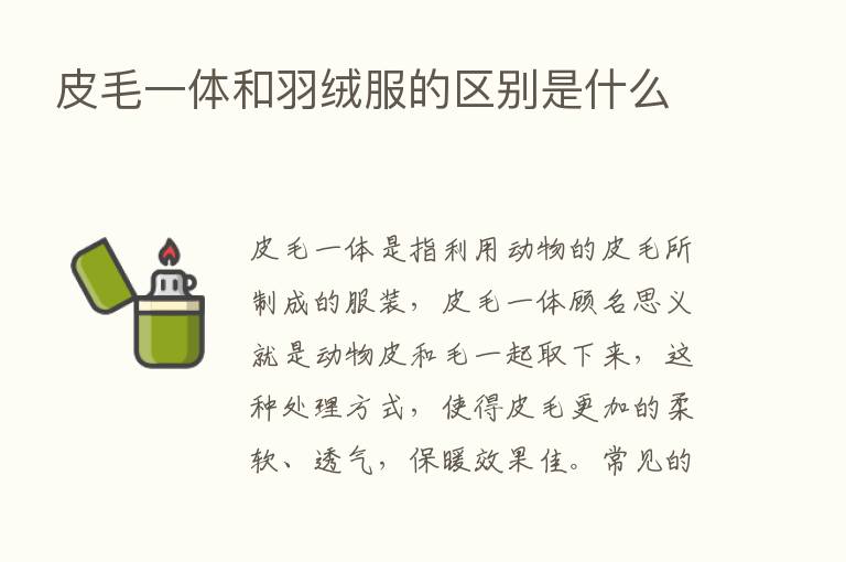 皮毛一体和羽绒服的区别是什么