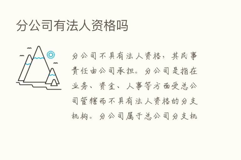 分公司有法人资格吗