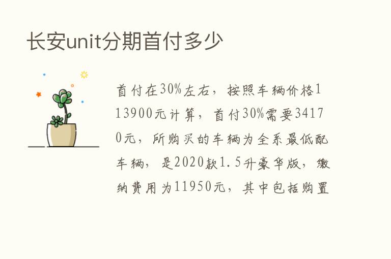 长安unit分期首付多少