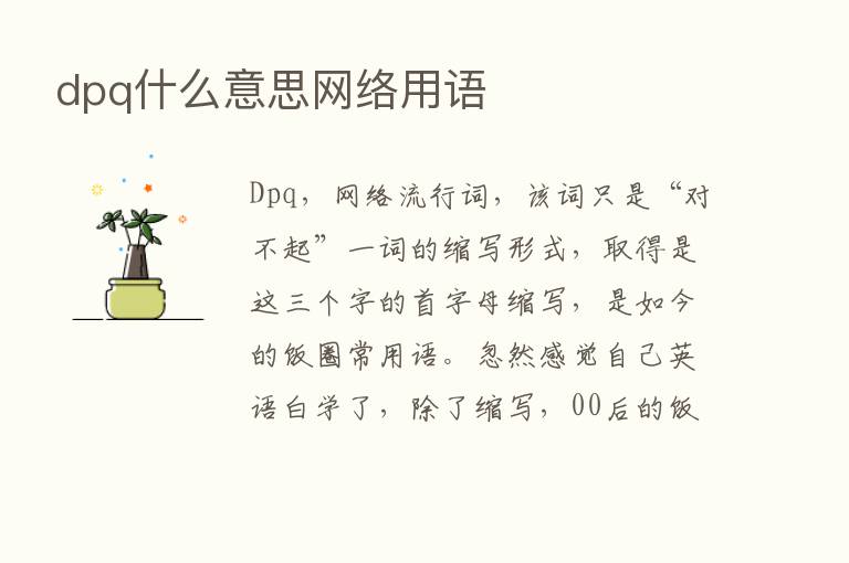 dpq什么意思网络用语