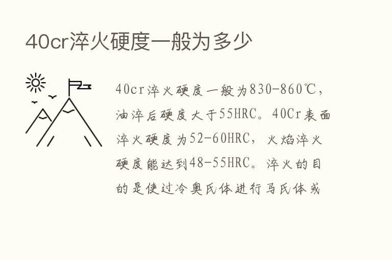 40cr淬火硬度一般为多少