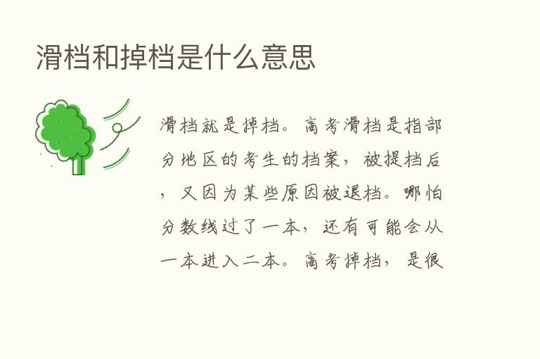 滑档和掉档是什么意思