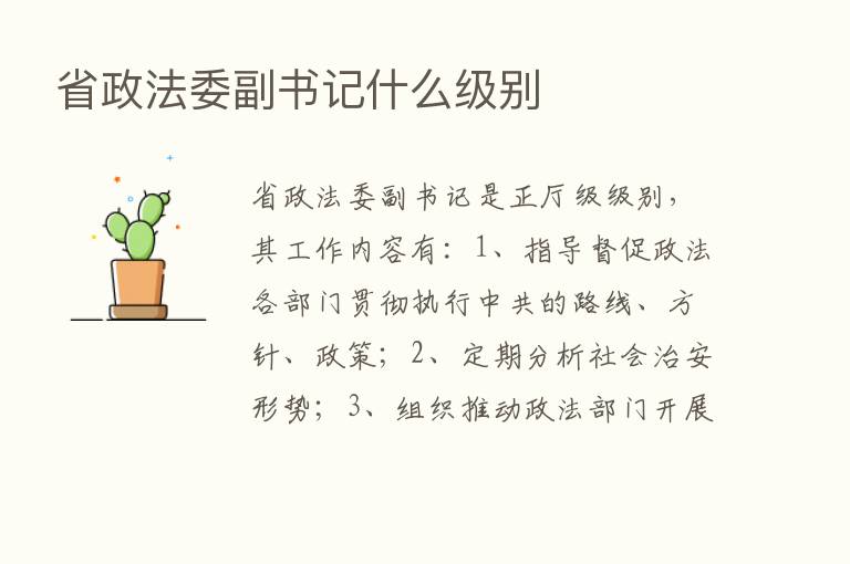 省政法委副书记什么级别