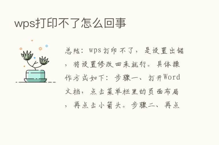 wps打印不了怎么回事