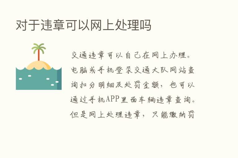 对于违章可以网上处理吗