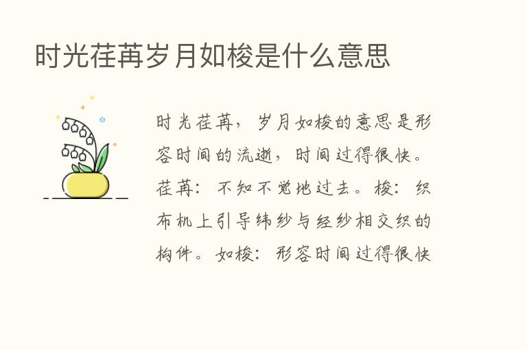 时光荏苒岁月如梭是什么意思