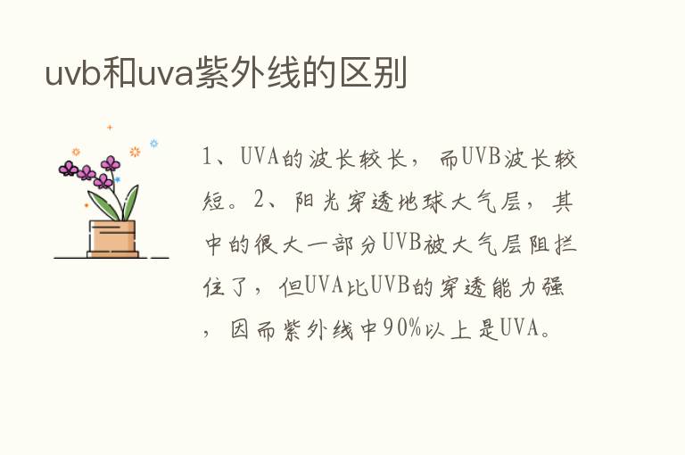 uvb和uva紫外线的区别