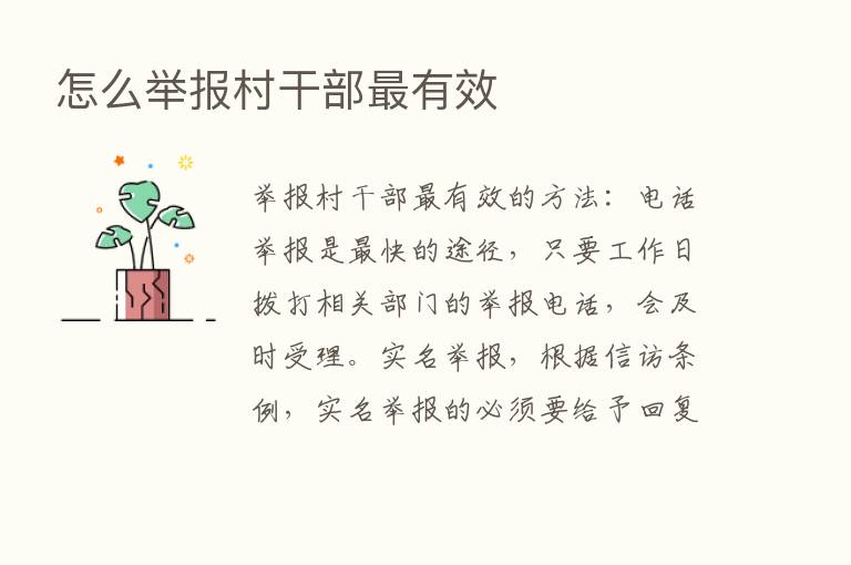 怎么举报村干部   有效