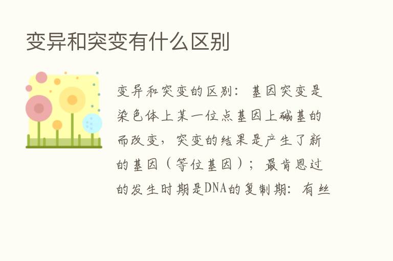 变异和突变有什么区别