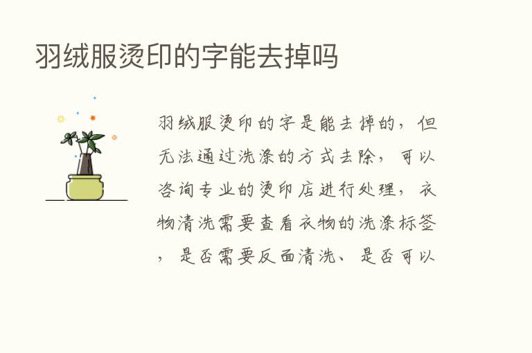 羽绒服烫印的字能去掉吗