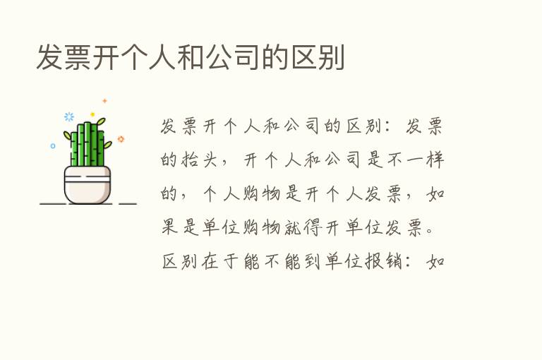 发票开个人和公司的区别