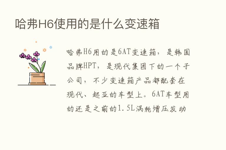 哈弗H6使用的是什么变速箱