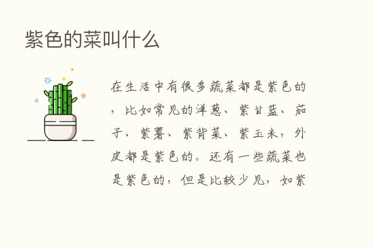 紫色的菜叫什么