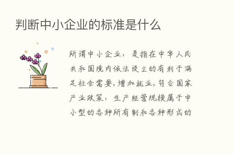 判断中小企业的标准是什么