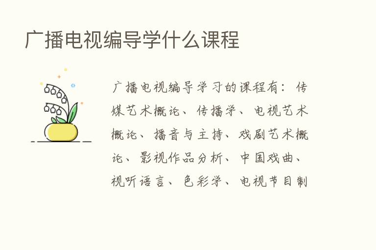 广播电视编导学什么课程