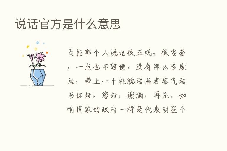 说话官方是什么意思