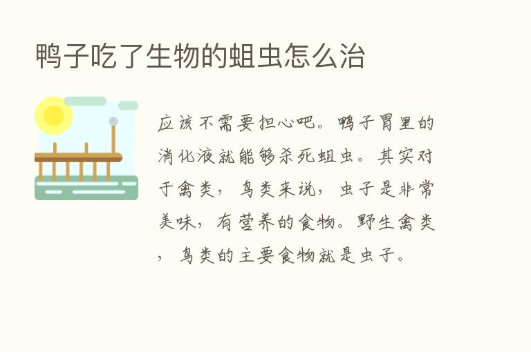 鸭子吃了生物的蛆虫怎么治