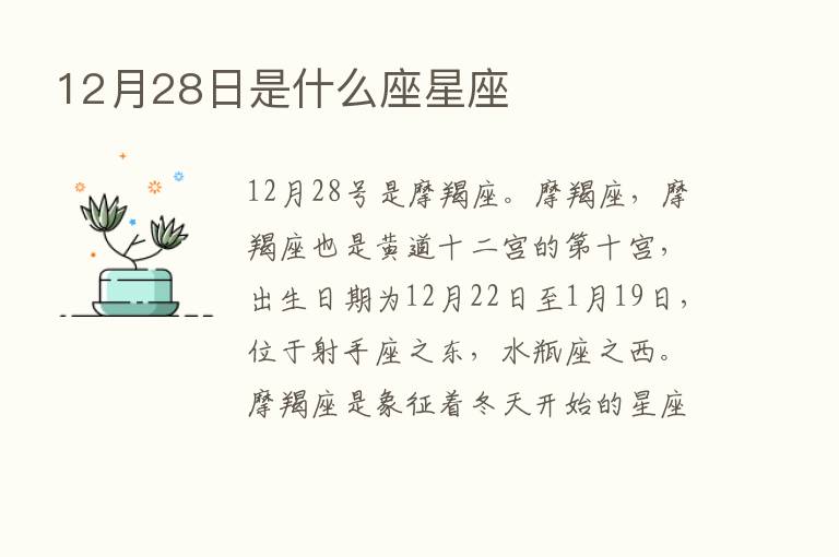 12月28日是什么座星座