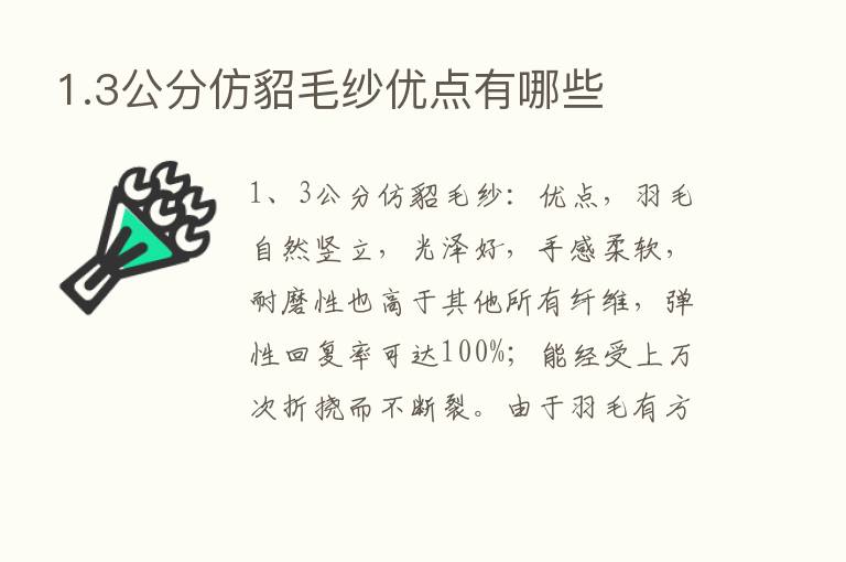 1.3公分仿貂毛纱优点有哪些