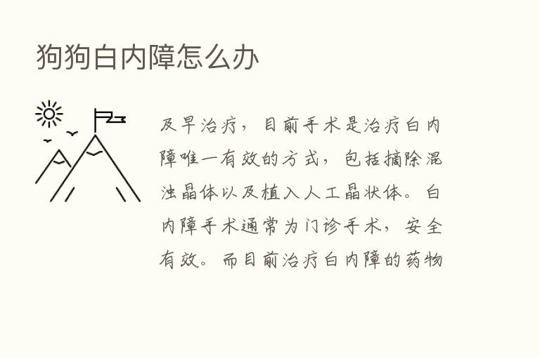 狗狗白内障怎么办