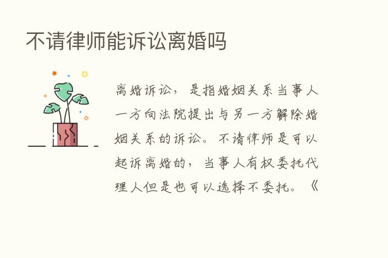 不请律师能诉讼离婚吗