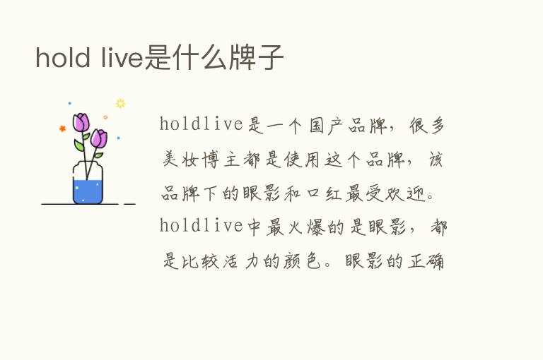 hold live是什么牌子