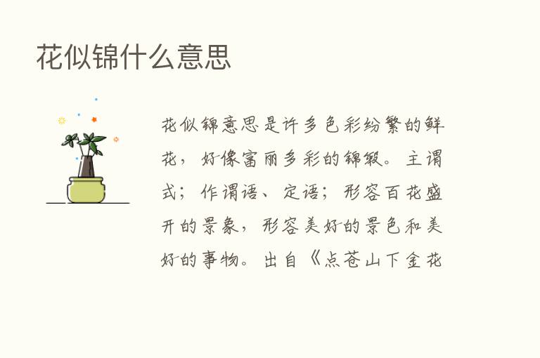 花似锦什么意思