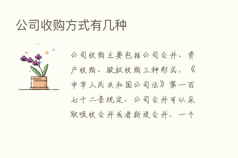 公司收购方式有几种