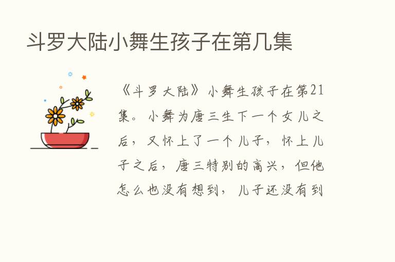 斗罗大陆小舞生孩子在   几集