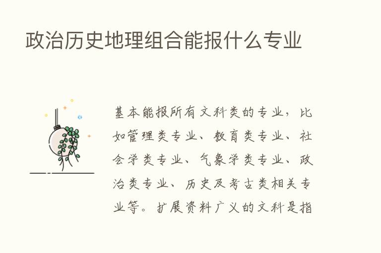 政治历史地理组合能报什么专业