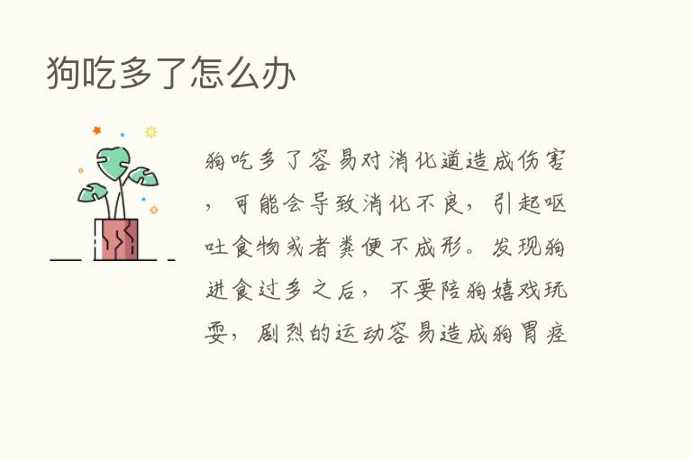 狗吃多了怎么办