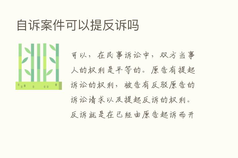 自诉案件可以提反诉吗