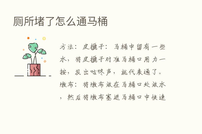 厕所堵了怎么通马桶