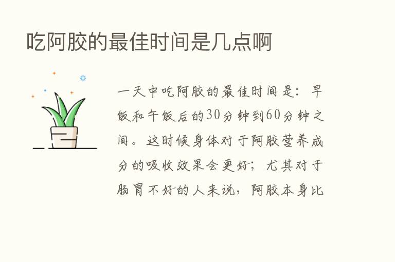 吃阿胶的   佳时间是几点啊