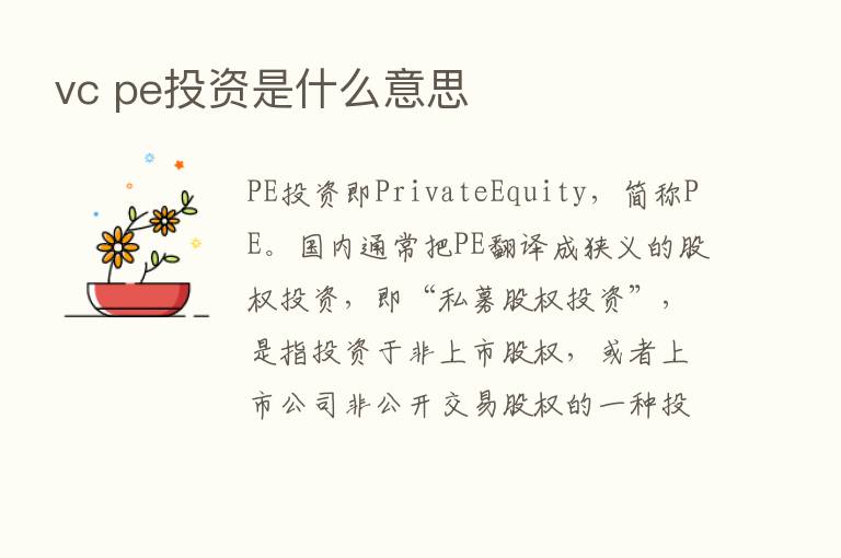 vc pe投资是什么意思