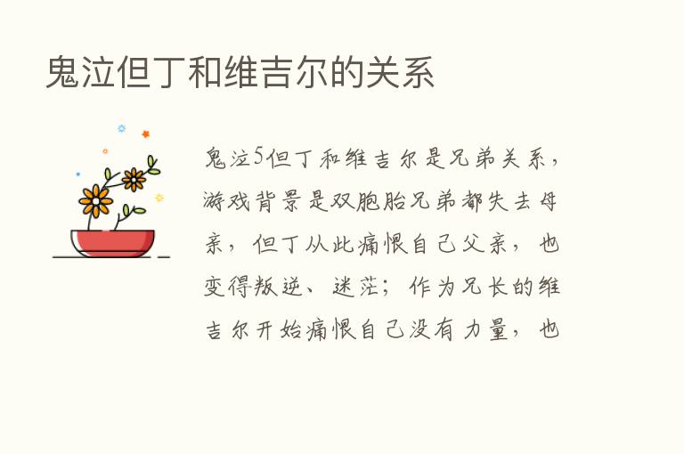 鬼泣但丁和维吉尔的关系