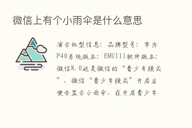 微信上有个小雨伞是什么意思