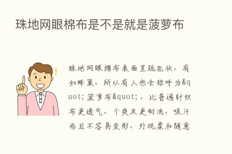 珠地网眼棉布是不是就是菠萝布