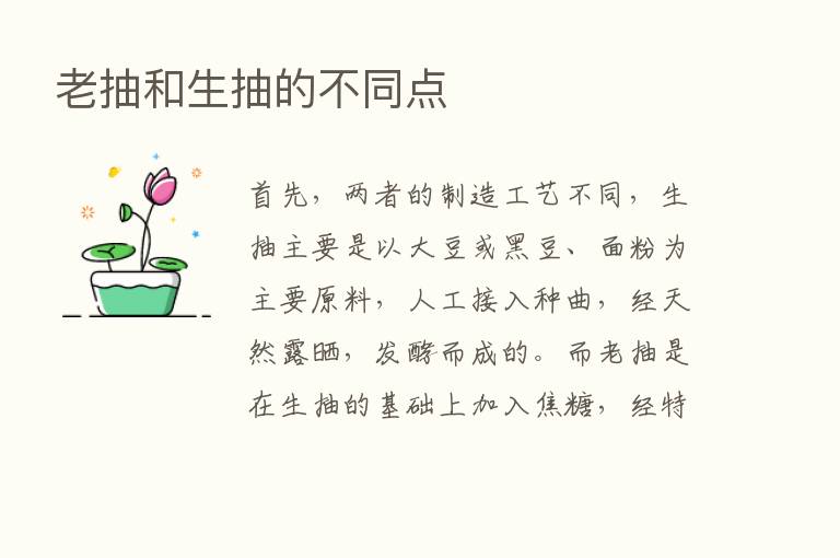 老抽和生抽的不同点